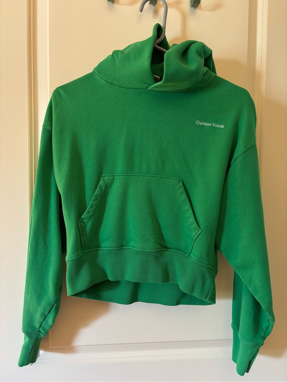 Outdoor Voices Green Cropped Hoodie